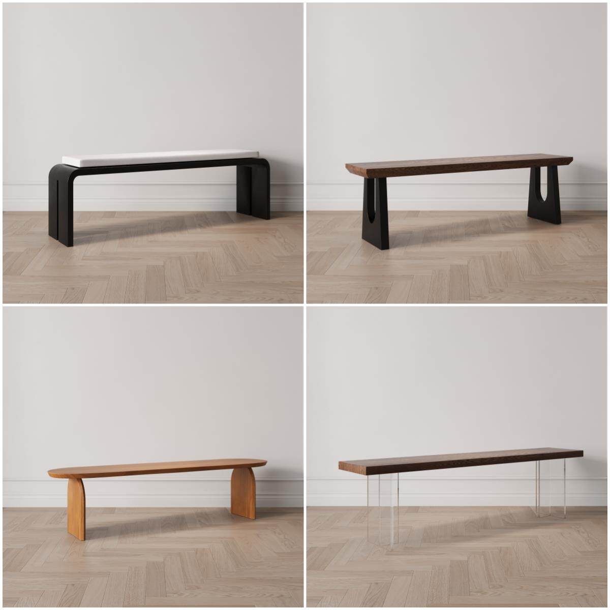 实木长凳家用法式氛围感创意餐用凳子换鞋凳原木民宿试鞋凳床尾凳