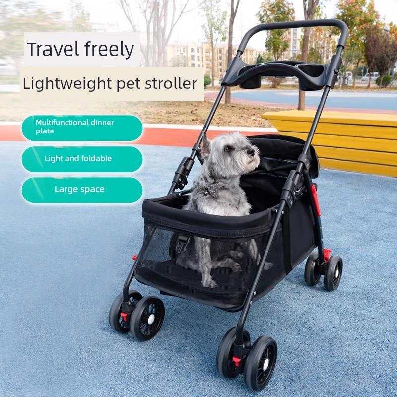 宠物推车猫咪狗狗轻便可折叠外出手推车小型溜猫遛猫遛狗专用车