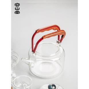 煮茶器烧水壶煮茶炉电陶炉 容山堂璃享耐热玻璃蒸煮茶壶急需壶新款