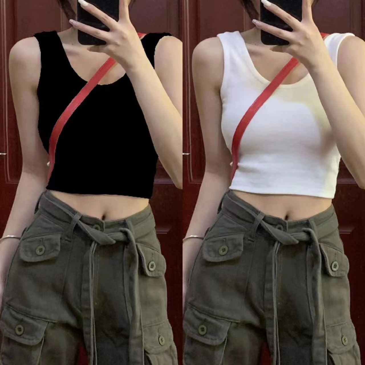 吊带背心女内搭美背内衣遮副乳外穿黑色u型短款运动打底上衣春夏