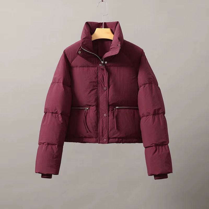 外贸反季新款羽绒棉服女短款百搭韩版立领加厚面包服棉衣外套潮