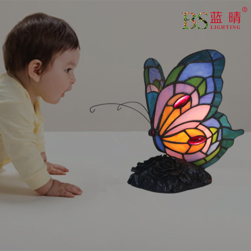跨境欧美蝴蝶小夜灯欧式酒吧咖啡厅西餐厅蛋糕店复古怀旧创意台灯