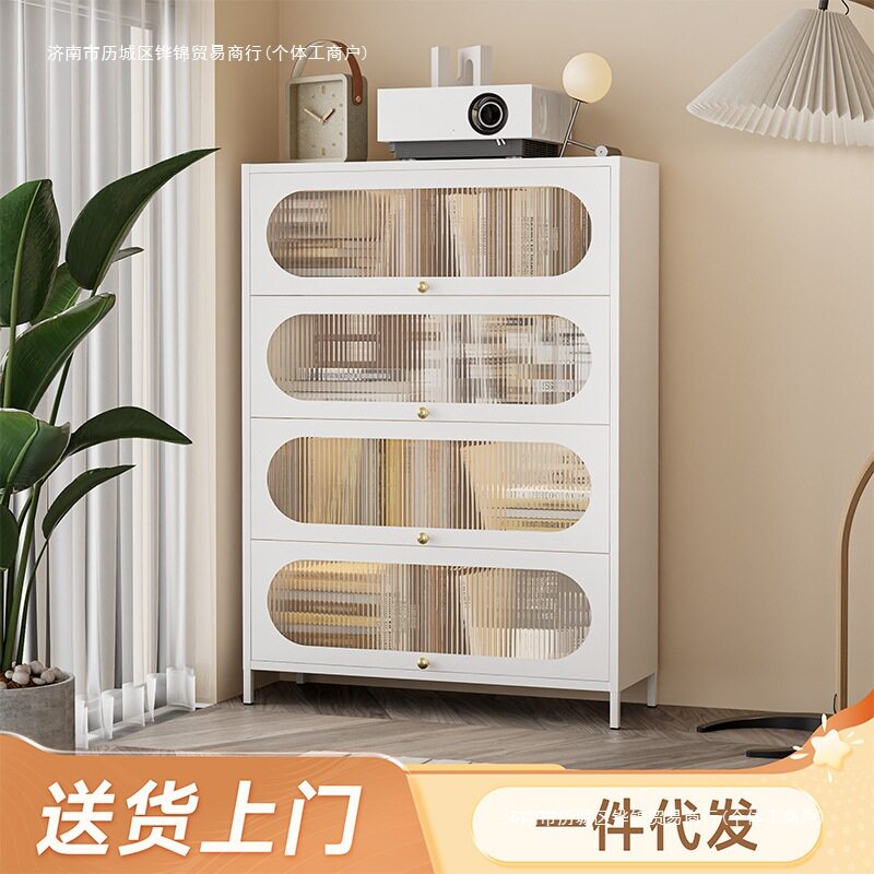 钢制翻盖多层防尘收纳书柜