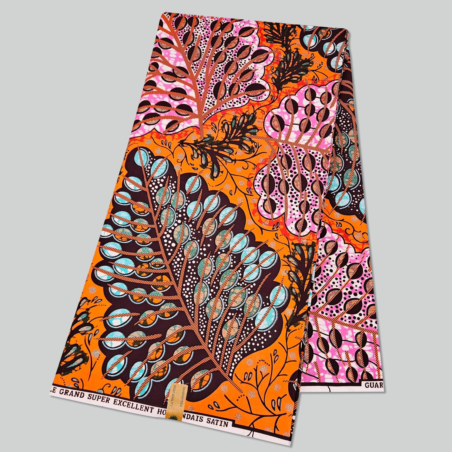 金砂涤纶非洲蜡染布Polyester African Wax Fabric零批发布料衣服