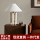 美式 田园竹编民宿台灯北欧简约大理石样板房卧室客厅茶几编织台灯
