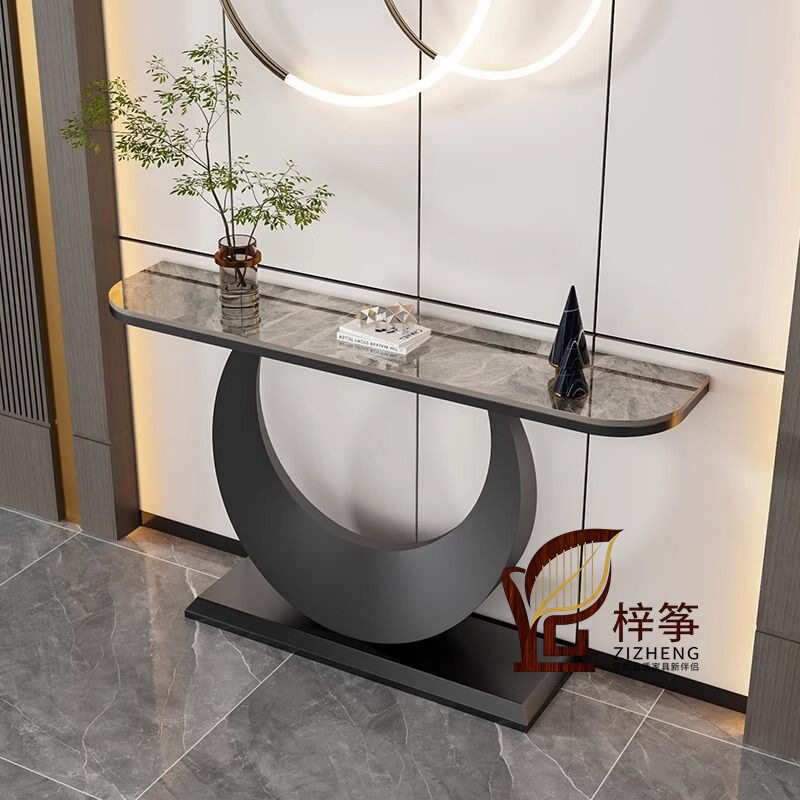意式网红玄关桌端景台岩板入户柜简约现代轻奢客厅靠墙供桌走廊