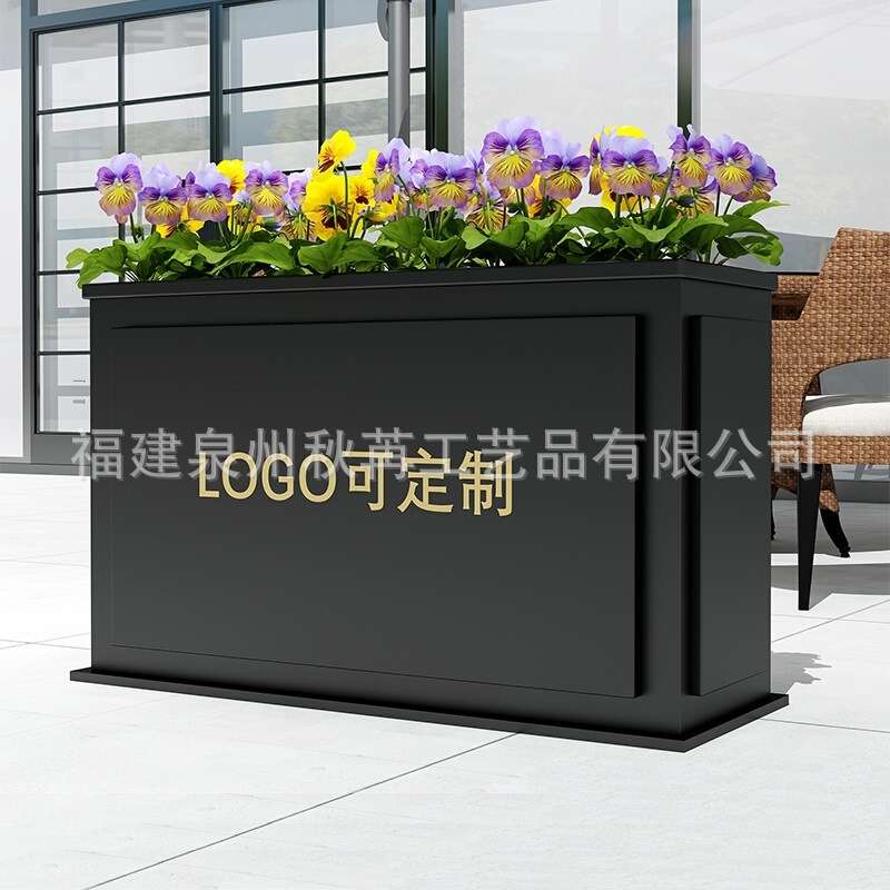 花箱户外不锈钢铁艺组合花坛室外庭院隔断移动花槽售楼部花盆