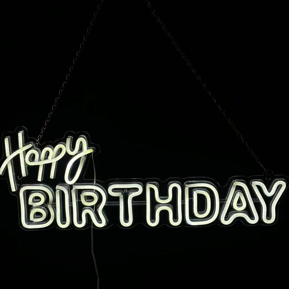 happy birthday创意led氛围灯霓虹灯 生日快乐 柔性灯LED造型灯