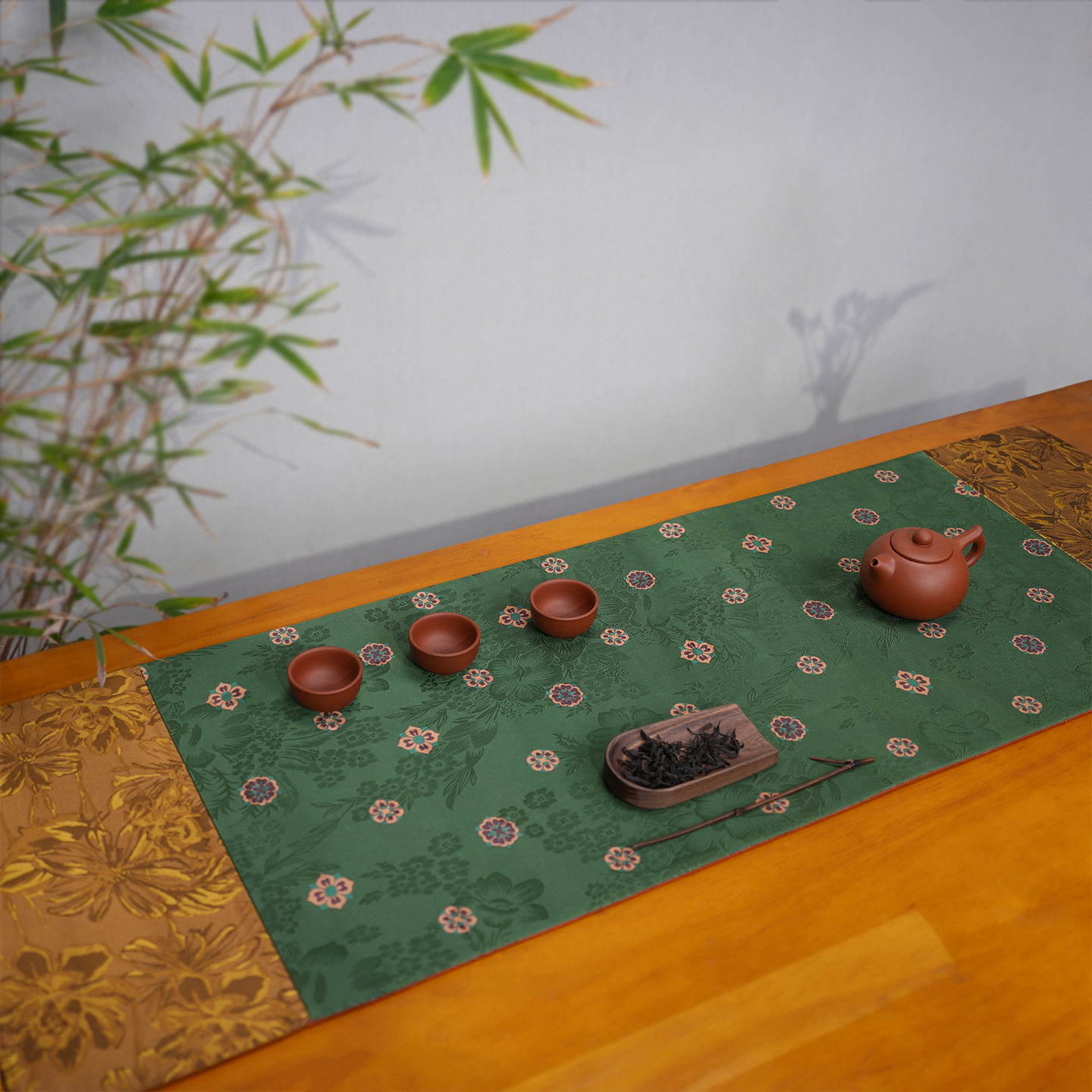 新中式轻奢织锦红云纱干泡垫茶席加厚隔热茶桌垫茶桌布茶道茶艺