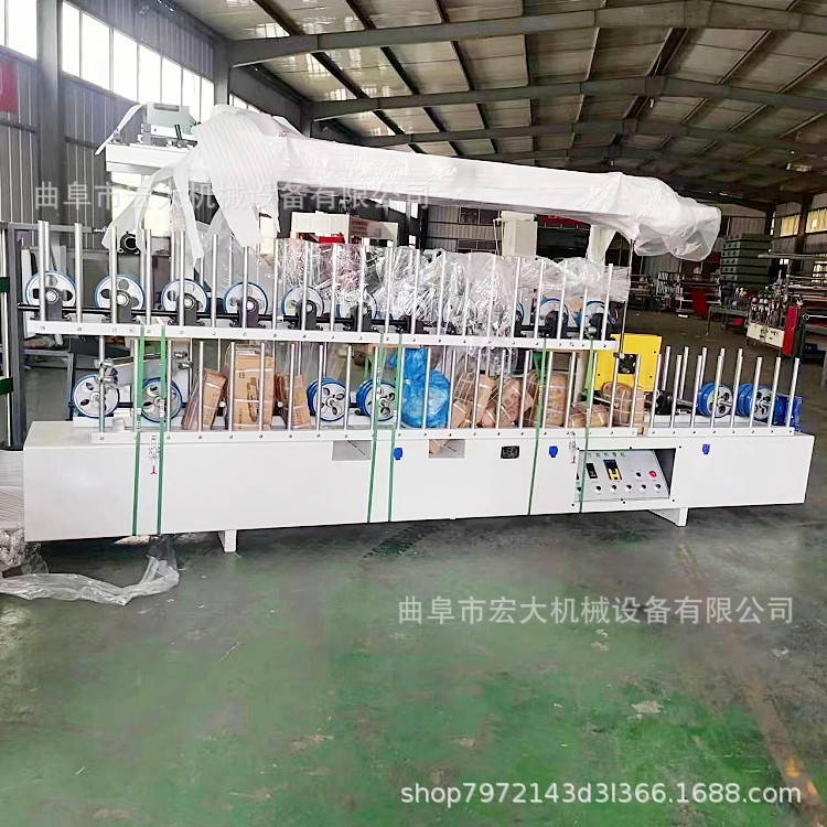 宏大木工机械冷胶包覆机集成墙面板包覆机铝塑板包覆机自动修边