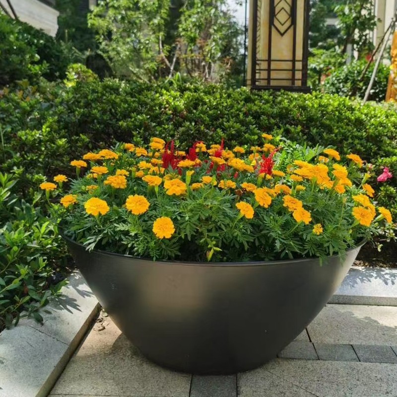 铝合金花箱户外公园道路创意景观花盆隔离不锈钢护栏花槽简约花坛
