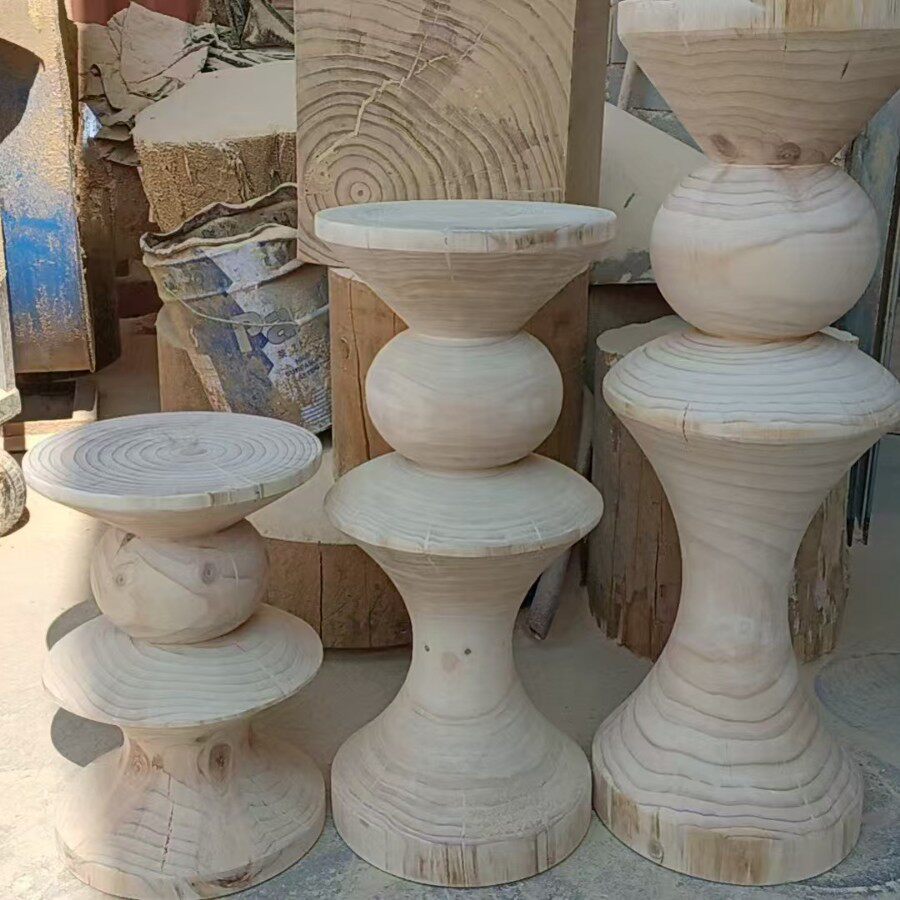异型几何实木木墩茶几原木展厅美术创意展架北欧酒店摆件茶几边几
