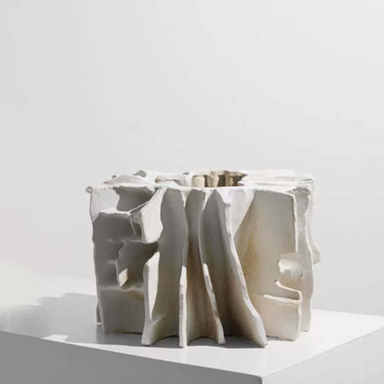 现代简约米白色艺术网格花器样板房花瓶摆件客厅书房玄关家居软装,电子元器件市场,电线扎带/束线带,淘宝优惠券,粉丝福利购,淘宝优惠卷