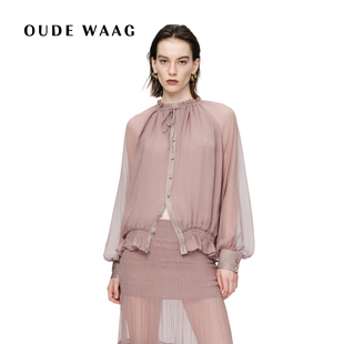 随性优雅轻薄度假风涟漪真丝上衣 26早春新款 OUDE WAAG