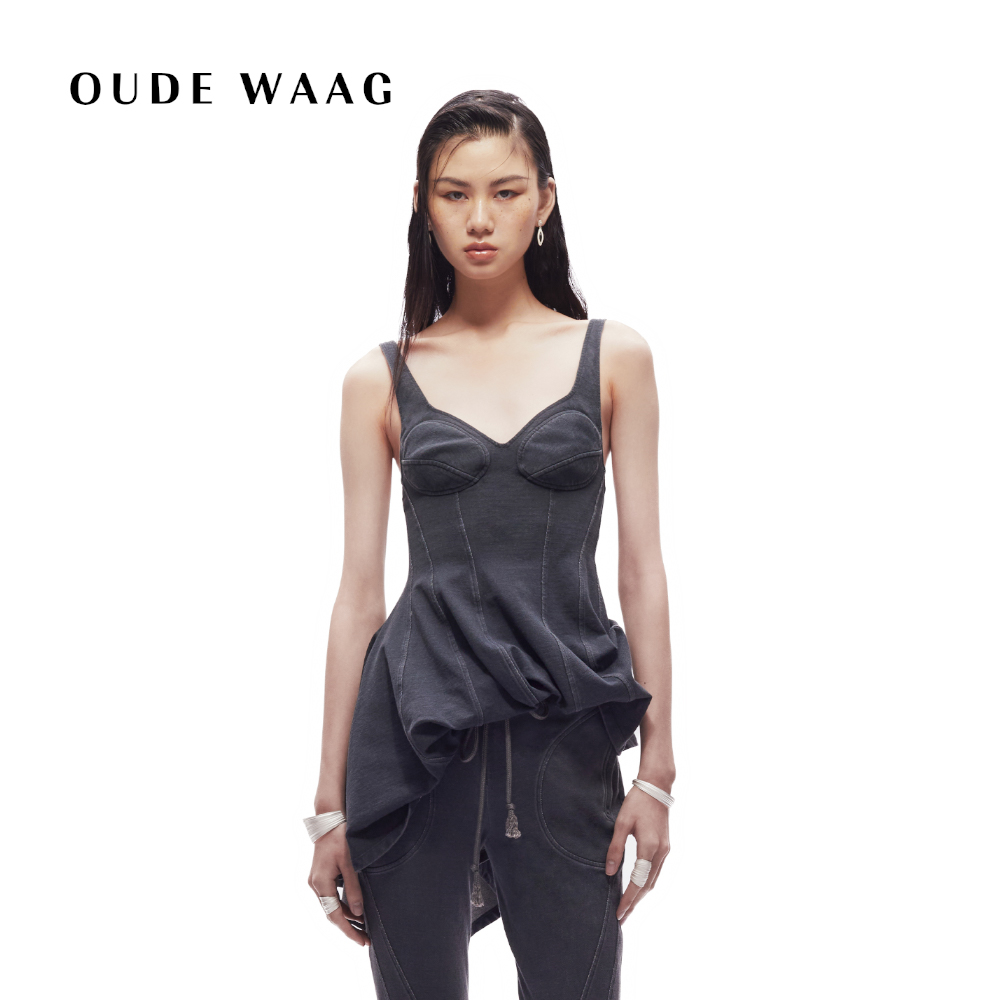 OUDE WAAG 复古垂坠水洗旋转女装吊带上衣