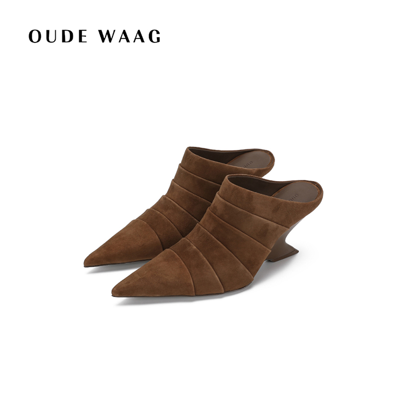 OUDE WAAG 25秋冬新款 摩登前卫麂皮盔甲穆勒鞋