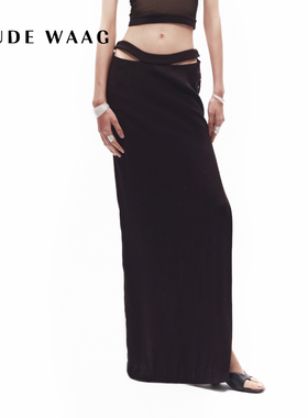 OUDE WAAG  高级感优雅镂空结构直筒女装半裙