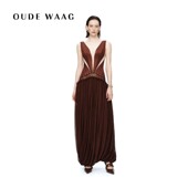 卢昱晓同款 OUDE WAAG 25秋冬 独特设计感阿拉丁束腰连衣裙