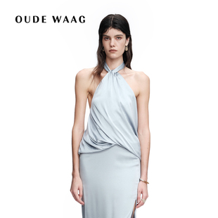 花苞真丝缎光挂脖上衣 26春夏新款 OUDE WAAG