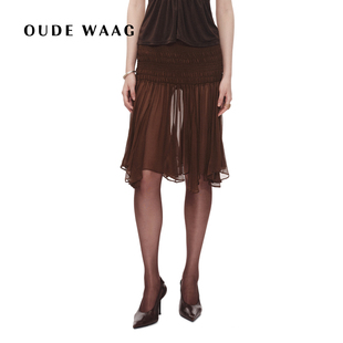 优雅灵动司马克抽褶真丝雪纺半裙 26春夏新款 OUDE WAAG