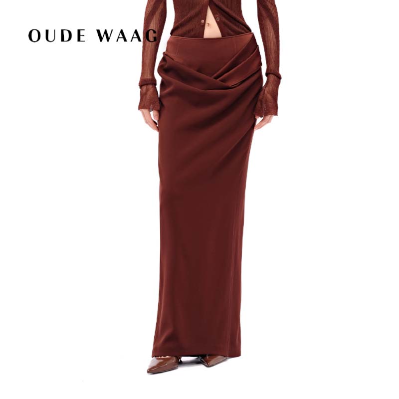 【辛芷蕾同款】OUDE WAAG 25秋冬新款 独特蒂尔达精裁垂坠半裙