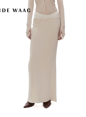 OUDE WAAG  利落简约高级质感拼接直筒女装半裙