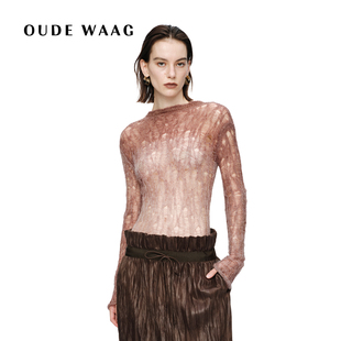 纹理流沙镂空针织罩衫 OUDE 独特修身 26早春新款 WAAG