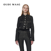 OUDE 女士牛仔短夹克 复古高领修身 WAAG 25春夏