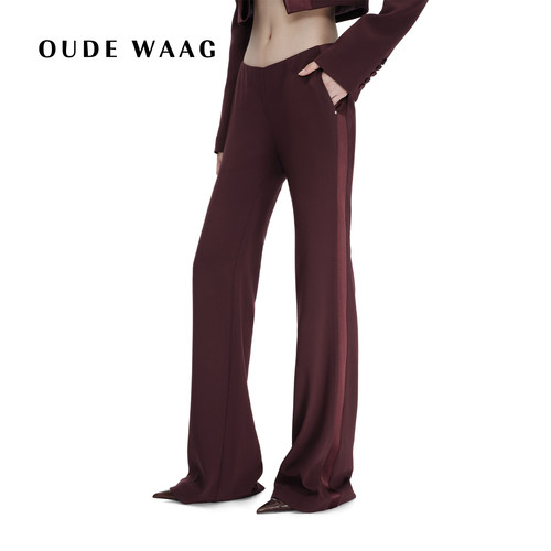 OUDEWAAG精裁拼接喇叭西装裤