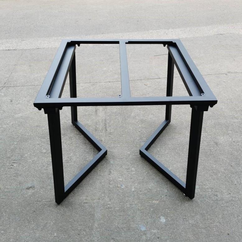 定制岩板瓷砖餐桌腿铁艺茶几底座支架实木板桌脚大理石正方形桌架