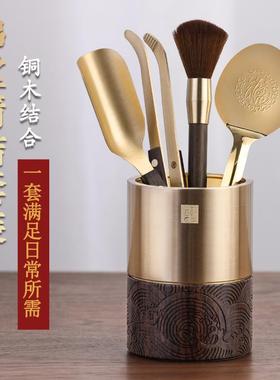 佛堂清洁工具软毛佛尘扫铜木佛道筒净佛巾香灰压香炉清理套装配件