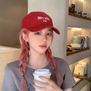 帽子假发一体蜜糖粉麻花辫时尚夏季款轻薄百搭双马尾棒球鸭舌帽