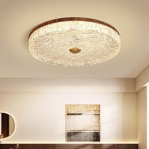 法式中古风吸顶灯卧室轻奢高级感水晶灯全光谱护眼主卧圆形书房灯