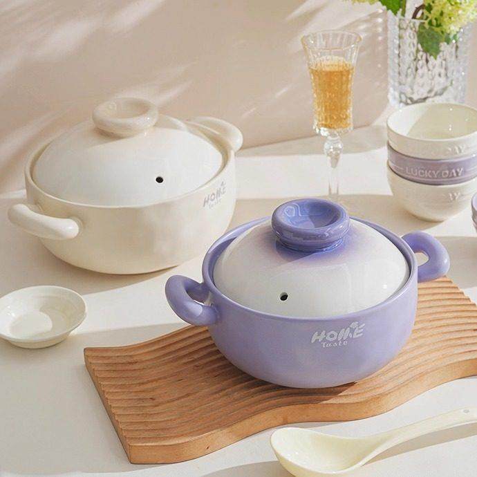 奶油风砂锅家用瓦斯炉专用炖锅陶瓷炖锅耐高温乾烧不裂沙锅汤锅,厨房/烹饪用具,砂锅/石锅,淘宝优惠券,粉丝福利购,淘宝优惠卷
