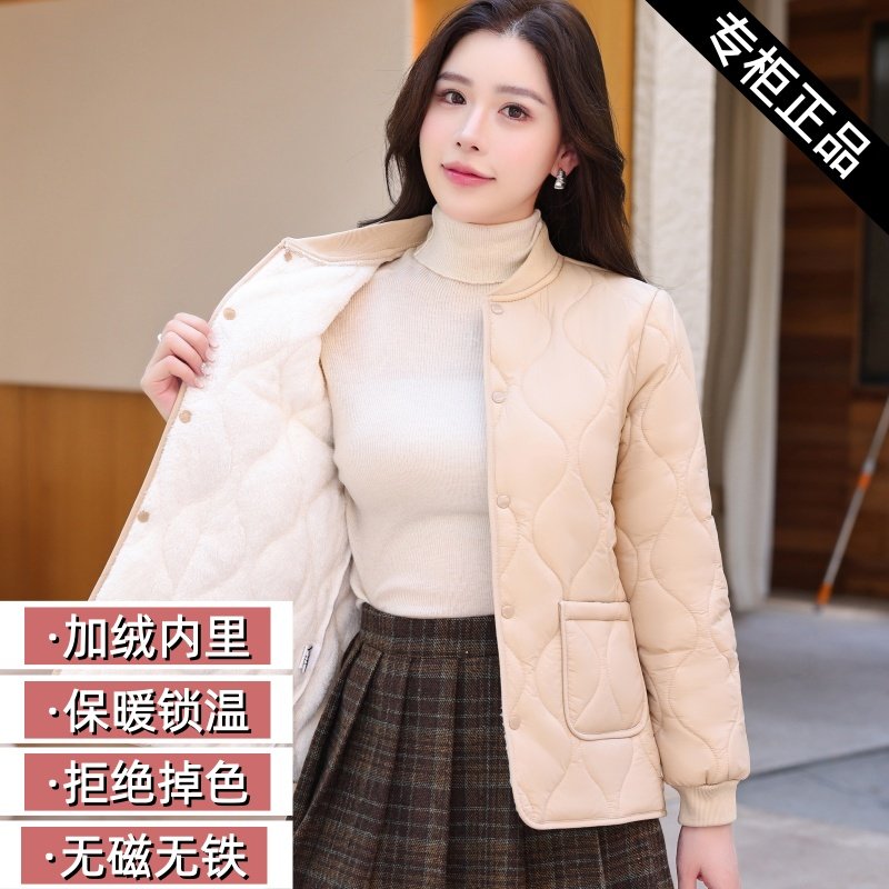 2025内胆棉衣秋冬新款加绒轻薄加厚保暖修身短款棉袄棉服外套百搭