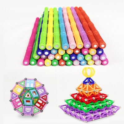 极速50~200pcs Magnet Bars Metal ball Magnetic Designer Build