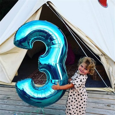 极速40 Inch Large Blue Number Balloons Happy Birthday Balloo