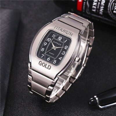 极速Men's large dial, wine barrel square titanium gold b