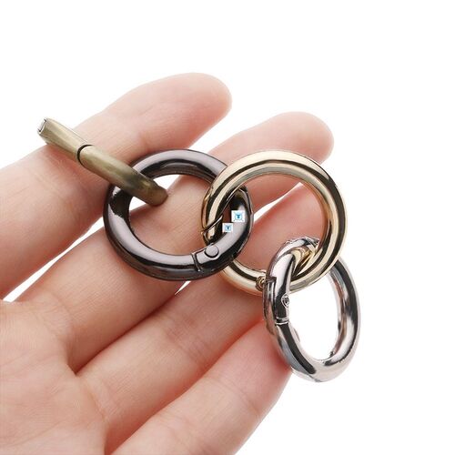 极速2Pcs Metal Spring O-Ring Buckles Clips Carabiner Purses