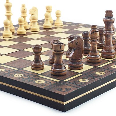 极速Super Magnetic Wooden Chess Backgammon Checkers 3 in 1 C