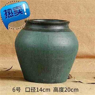 极速粗陶陶罐花瓶花器多c肉花盆88复古土陶透气干花做旧土罐瓦罐