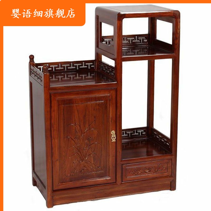 餐柜茶水柜实木饭厅客厅家用置物收纳柜沙发侧边柜榆木中式仿古