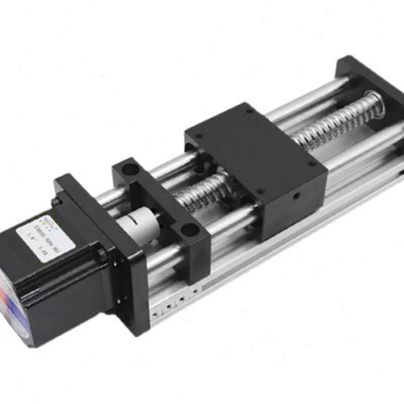 新品双光轴滚珠丝杆滑台直线精密导D轨十字丝杆数控模组滑轨工作