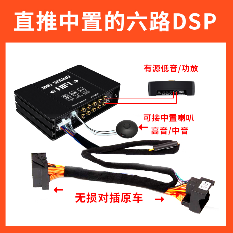 新品汽车DSP音频处理器车载功放6路E8声道31段大功率直推中置三分