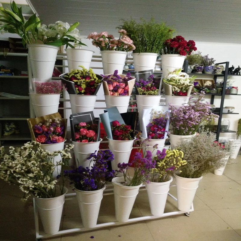 铁艺花架花店多层花架货架婚庆铁艺花桶架花店花桶展示架鲜花货架