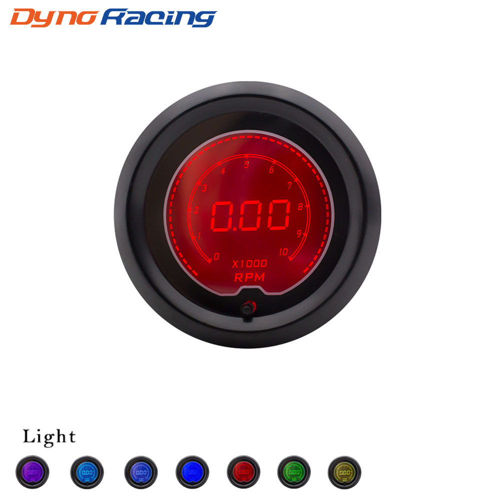 汽车改装52mmEVO转速表LED数显7色背景灯转速仪表0-10000RPM