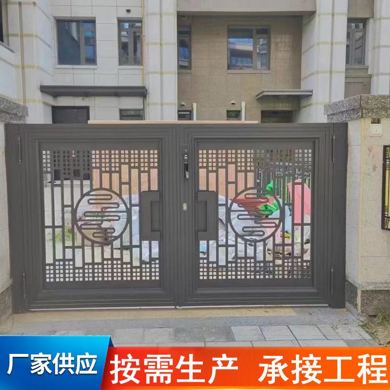精雕铸铝门别墅大门新中式双开门家用子母门防盗门自建房铝艺大门