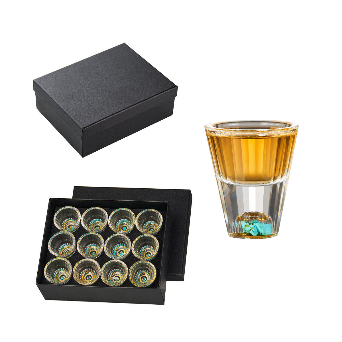 水晶玻璃小酒杯家用白酒杯套装轻奢小酒蛊一口杯酒具礼品水晶酒杯