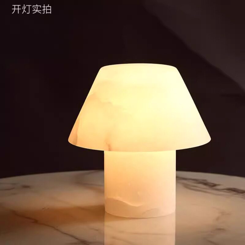 天然云石蘑菇台灯北欧轻奢床头