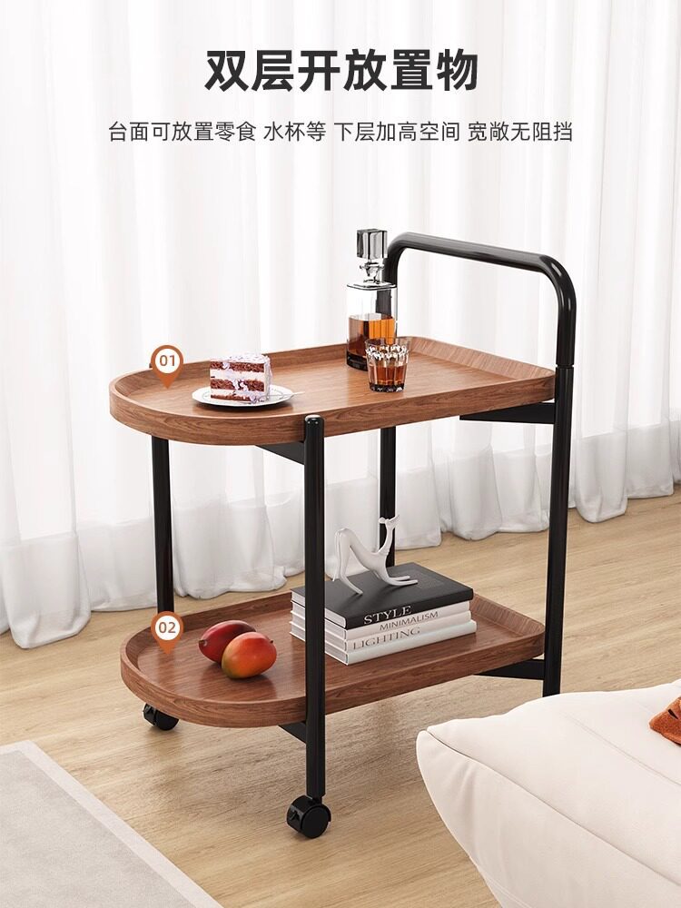 北欧可移动沙发边几小推车